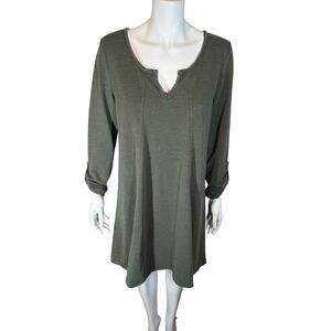 NWT Z Supply‎ Jersey Knit A Line Rolled Sleeve Mini Dress Olive Green Medium